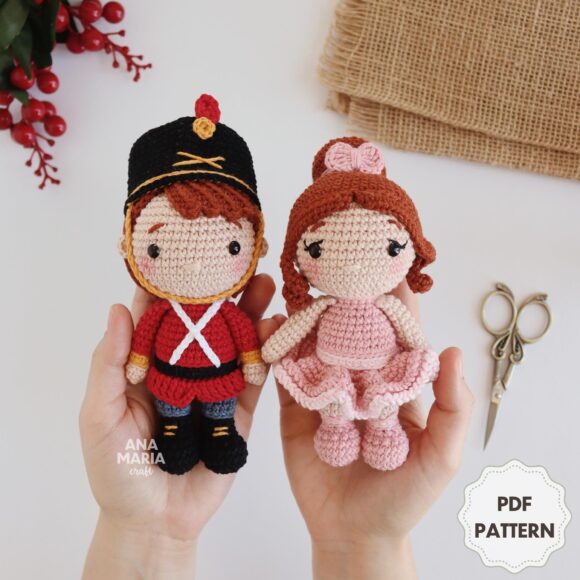 COMBO: Soldadinho de Chumbo e Bailarina Quebra-Nozes - Receita de Amigurumi em PDF