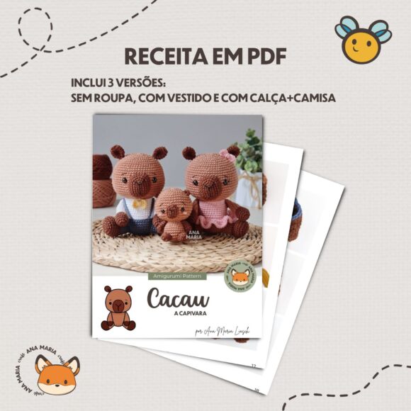 Cacau, a Capivara - Receita de Amigurumi em PDF - Image 5