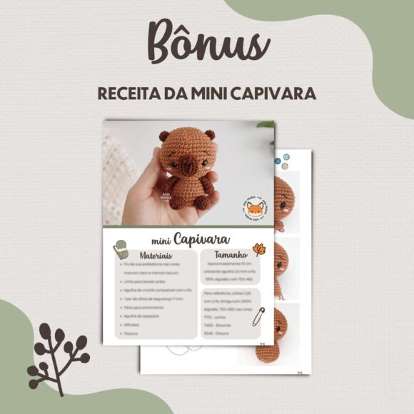 Cacau, a Capivara - Receita de Amigurumi em PDF - Image 6