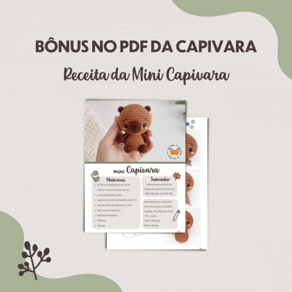 Coleção Fauna Brasileira Parte 1 - Tatu, Capivara, Lobo-guará e Ariranha - Receita de Amigurumi em PDF - Imagem 4