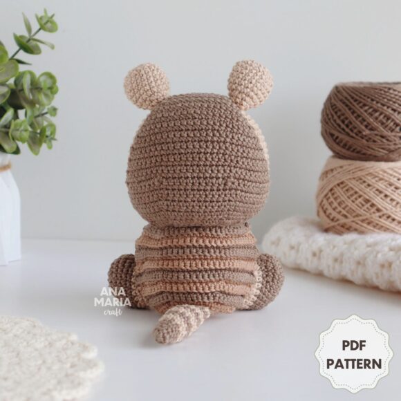 Coleção Fauna Brasileira Parte 1 - Tatu, Capivara, Lobo-guará e Ariranha - Receita de Amigurumi em PDF - Imagem 12