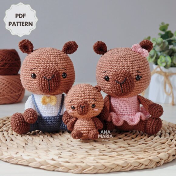 Coleção Fauna Brasileira Parte 1 - Tatu, Capivara, Lobo-guará e Ariranha - Receita de Amigurumi em PDF - Imagem 5