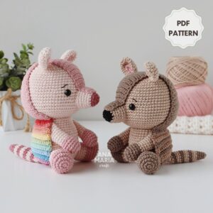 Armando, o Tatu - Coleção Fauna Brasileira Parte - Receita de Amigurumi em PDF