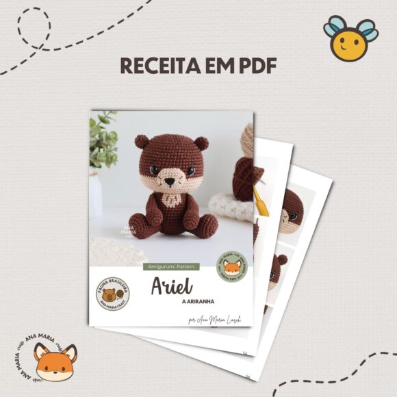 Ariel, a Ariranha - Lontra - Coleção Fauna Brasileira Parte - Receita de Amigurumi em PDF - Imagem 4