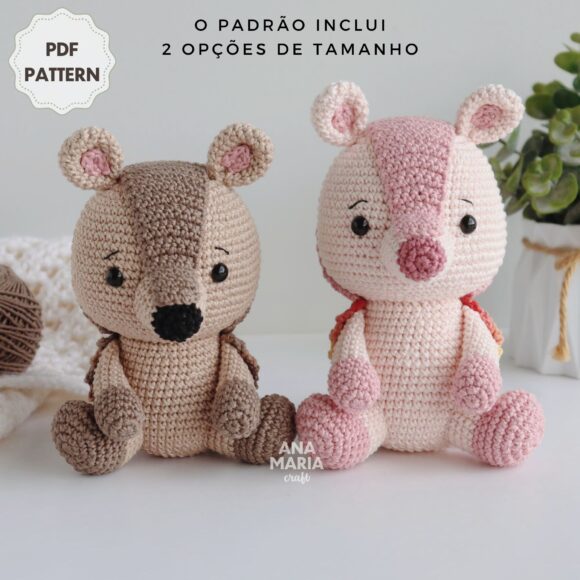 Armando, o Tatu - Coleção Fauna Brasileira Parte - Receita de Amigurumi em PDF - Imagem 3