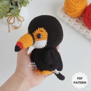 José, o Tucano - Pássaro Passarinho - Receita de Amigurumi em PDF