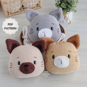 Almofadas Gatinhos - Gato Pelúcia - Receita de Amigurumi em PDF